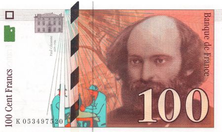 France 100 Francs - Cezanne - 1998 - Lettre K