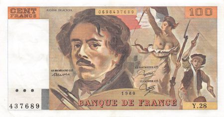 France 100 Francs - Delacroix - 1980 - Série Y.28