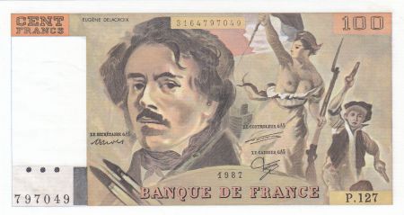 France 100 Francs - Delacroix - 1987 - Série P.127