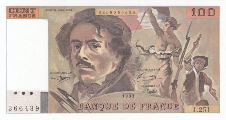 France 100 Francs - Delacroix - 1993 - Série J.251