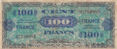 France 100 Francs - Impr. américaine (drapeau) - 1944 - Sans série - Num 2750983