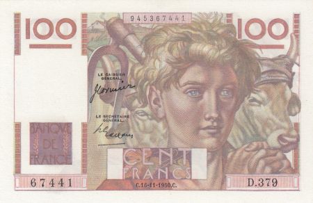 France 100 Francs - Jeune Paysan - 16-11-1950 - Série D.379