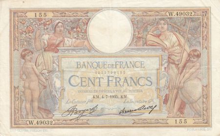 France 100 Francs - Luc Olivier Merson - 04-07-1935 - Série W.49032