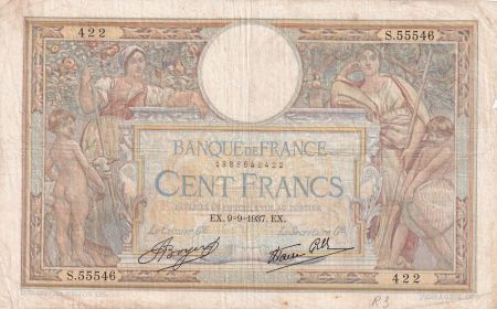 France 100 Francs - Luc Olivier Merson - 09-09-1937 - Série S.55546