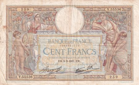 France 100 Francs - Luc Olivier Merson - 09-09-1937 - Série Y.55536