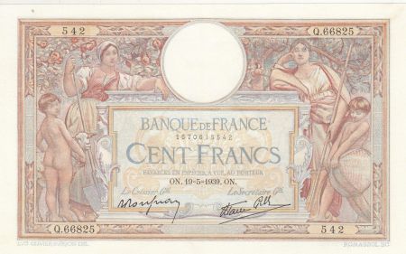 France 100 Francs - Luc Olivier Merson - 19-05-1939 - Série Q.66825