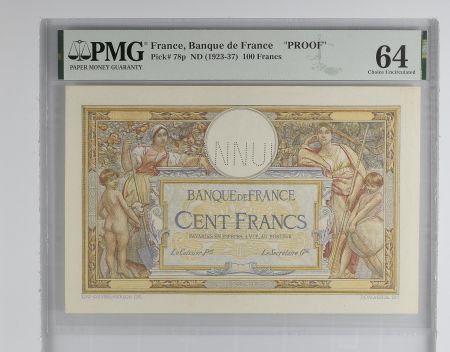 France 100 Francs - Luc Olivier Merson - 1923-1937 - Série Annulé - PMG 64