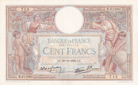 France 100 Francs - Luc Olivier Merson - 20-10-1938 - Série B.61280