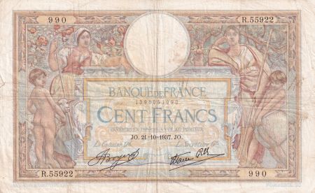 France 100 Francs - Luc Olivier Merson - 21-10-1937 - Série R.55922