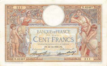 France 100 Francs - Luc Olivier Merson - 21-12-1933 - Série D.42467