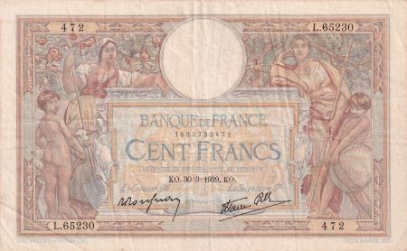 France 100 Francs - Luc Olivier Merson - 30-03-1939 - Série L.65230