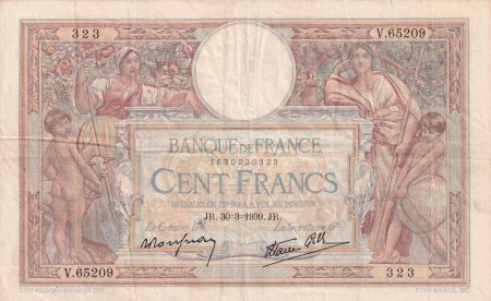 France 100 Francs - Luc Olivier Merson - 30-03-1939 - Série V.65209