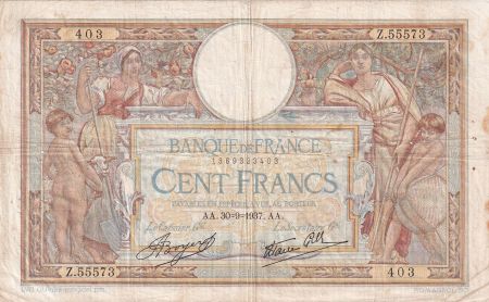 France 100 Francs - Luc Olivier Merson - 30-09-1937 - Série Z.55573