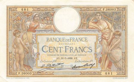 France 100 Francs - Luc Olivier Merson - 31-07-1930 - Série F.26003