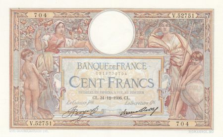 France 100 Francs - Luc Olivier Merson - 31-12-1936 - Série V.52751