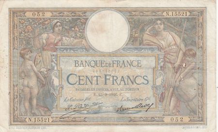 France 100 francs - Luc Olivier Merson - Grands Cartouches - 24-09-1926 - Série N.15521