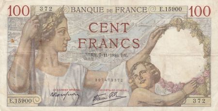 France 100 francs - Sully - 07-11-1940 - Série E.15900