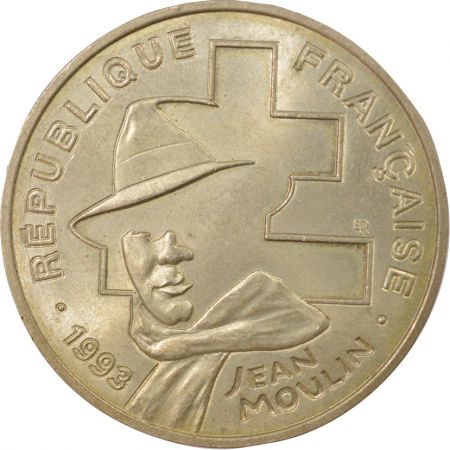 France 100 Francs Argent BE, Jean Moulin - 1993 Pessac