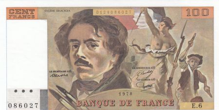 France 100 Francs Delacroix - 1978 Série E.6