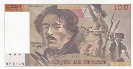 France 100 Francs Delacroix - 1990 Série E.150