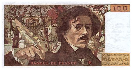 France 100 Francs Delacroix - 1991 - Série B.170 - Gros filigrane - Fay.69bis.03a1a