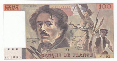 France 100 Francs Delacroix - 1991 Série G.192