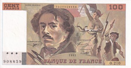 France 100 Francs Delacroix - 1993 Série O.210