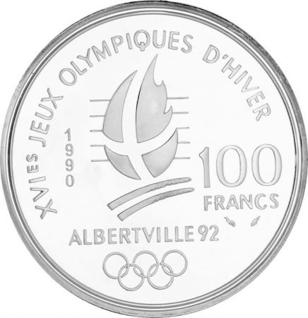 France 100 Francs JO Albertville - Bobsleigh - 1990 - Frappe BE - sans certificat