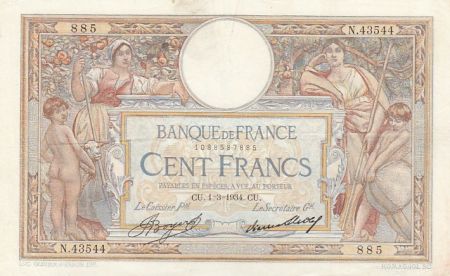 France 100 Francs Luc Olivier Merson - 01-03-1934 -  Série N.43544