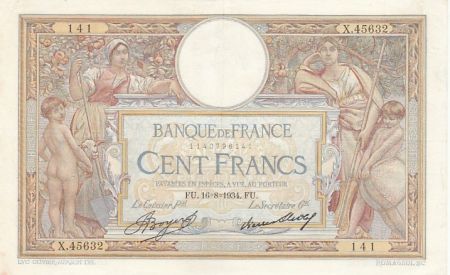 France 100 Francs Luc Olivier Merson - 16-08-1934 - Série X.45632