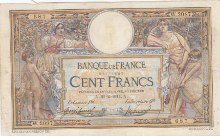 France 100 Francs Luc Olivier Merson - 21-02-1914 Série W.2087- TB +