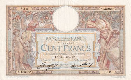 France 100 Francs Luc Olivier Merson - 26-01-1933 -  Série A.38982