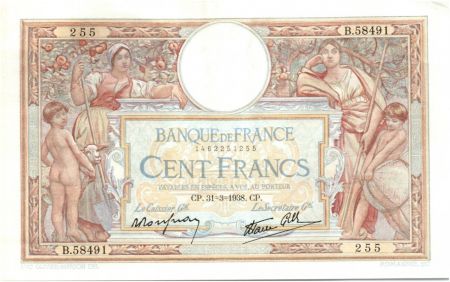 France 100 Francs Luc Olivier Merson - Modifié - 1938