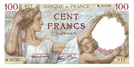 France 100 Francs Sully - 02-04-1942 - Série M.30199