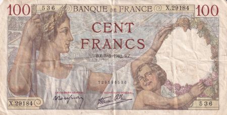 France 100 Francs Sully - 05-03-1942 - Série X.29184