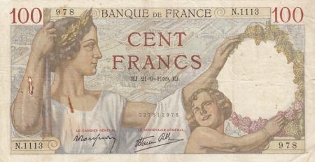 France 100 francs Sully - 21-09-1939 - Série N.1113