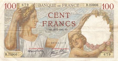 France 100 Francs Sully - 31-07-1941 - Série R.23906