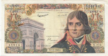 France 100 NF - Bonaparte - 07-11-1963 - Série X.275