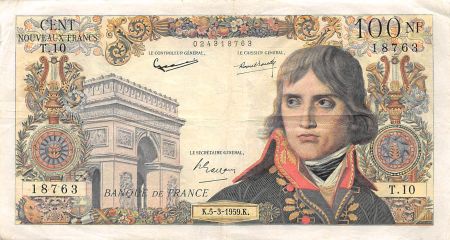 France 100 NF Bonaparte - 05-03-1959 - Série T.10 - TTB