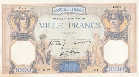 France 1000 Francs - Cérès et Mercure - 18-07-1940 - Série P.10352