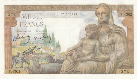 France 1000 Francs - Déesse Déméter - 18-02-1943 - Série P.4302