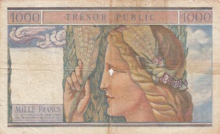 France 1000 francs - Mercure, Trésor Public - 1955 - Série W.69