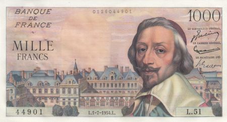 France 1000 Francs - Richelieu - 01-07-1954 - Série L.51