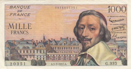 France 1000 Francs - Richelieu - 05-09-1957 - Série G.335