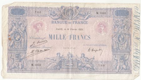 France 1000 Francs - Rose et Bleu - 19-01-1925 - Série M.1855