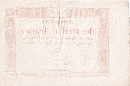 France 1000 Francs 18 Nivose An III (7.1.1795) - Sign. Chevrot