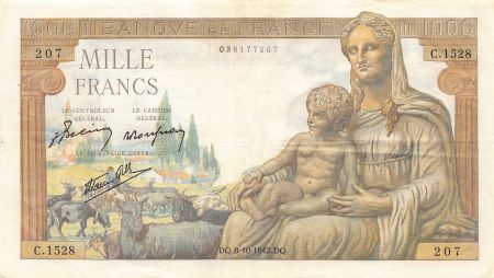 France 1000 Francs Demeter - 08-10-1942 - Série C.1528