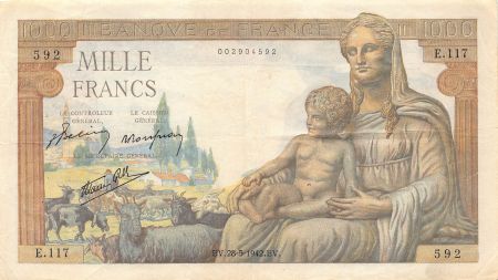 France 1000 Francs Demeter - 28-05-1942 - Série E.117