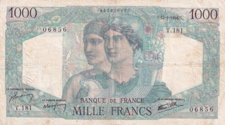 France 1000 Francs Minerve et Hercule - 17-01-1946 - Série T.181 - TB