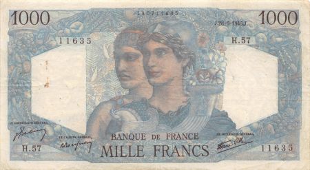 France 1000 Francs Minerve et Hercule - 28-06-1945 Série H.57 - TB